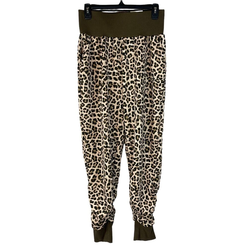 INC International Concepts Medium Jogger Pants Cheetah Print Stretch Pockets New